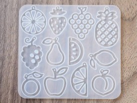 Molde silicona 12 frutas aritos